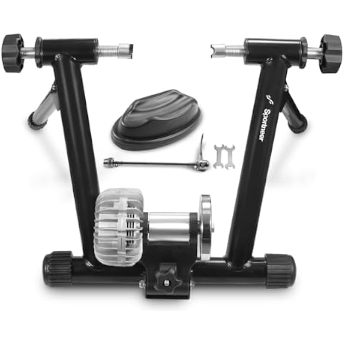 Sportneer Rollentrainer Fahrrad Fluid Bike Trainer Ständer, Indoor Fahrrad Training Stand Schwarz