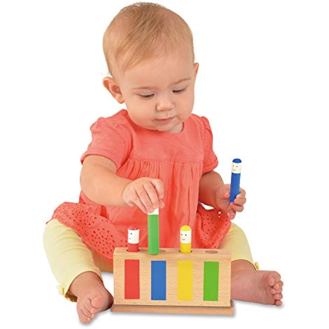 Galt Pop-Up Toy - Colourful Wooden Sensory Toy for Boys and Girls -Early Learning Cause and Effect Toy for Colour Recognition and Motor Skills Development - First Birthday Gift for Ages 12 Months Plus