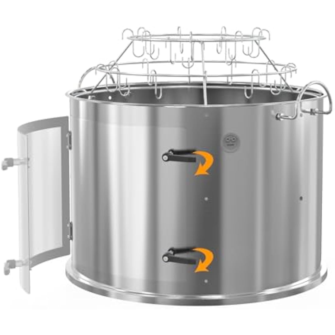Onlyfire Stainless Steel Smoking Chamber Middle Cooking System for Weber 57cm Kettle Charcoal Grill (Ring+ Bacon Hanger Rack Kit), Turn your Kettle into Smoker Charcoal Grill
