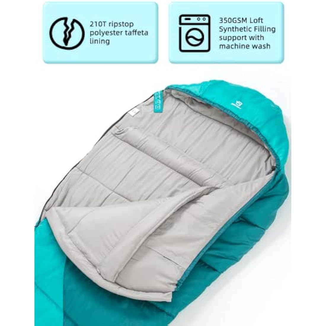 Bessport Sleeping Bag, 4 Seasons 0°C Sleeping Bag, Small Pack Size & Ultralight Outdoor Sleeping Bag, Mummy Sleeping Bag for Camping, Travel, Outdoor and Tent