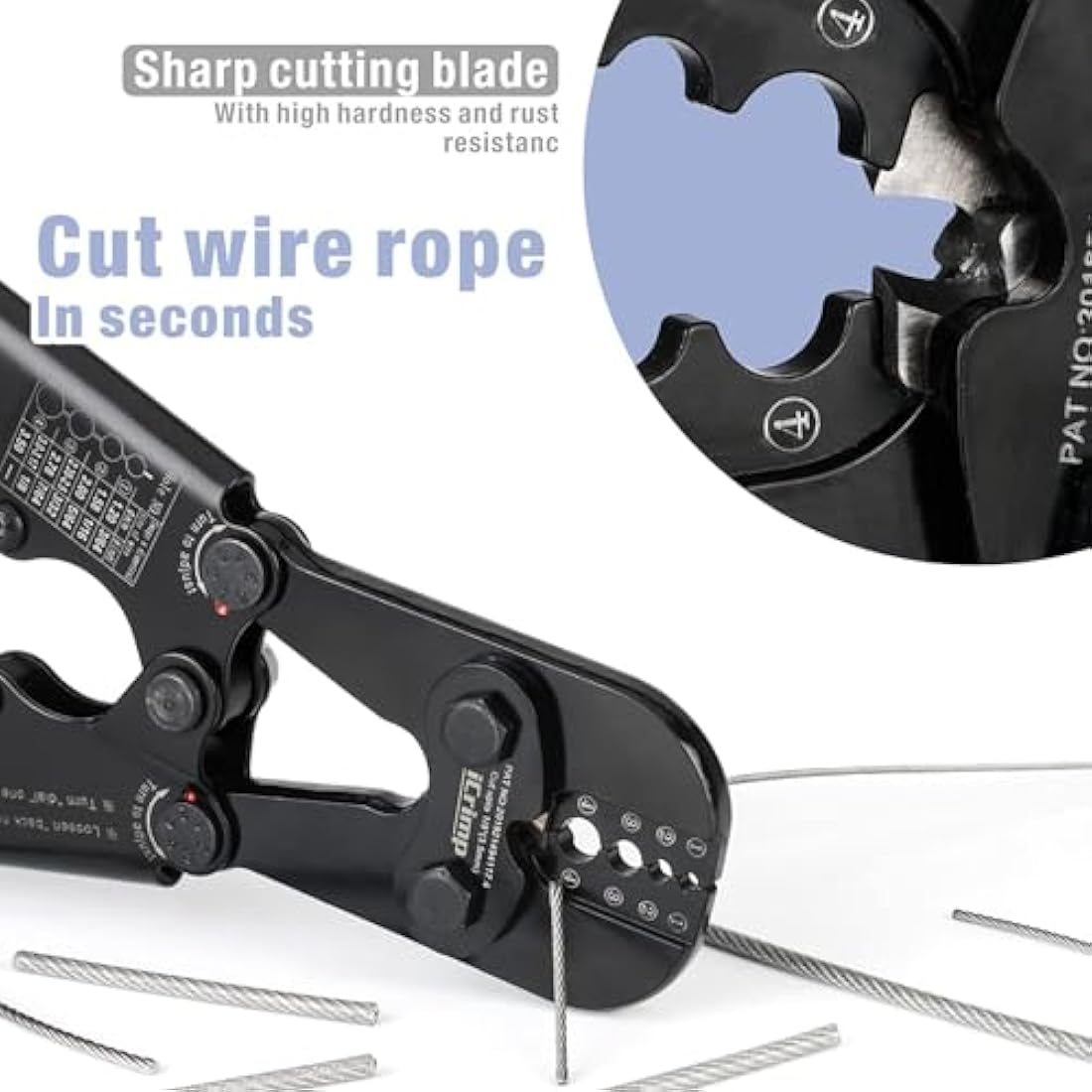 iCrimp Wire Rope Crimping Tool Kit with 330 Loop Sleeves and 45 Stainless Steel Thimbles, Built-in Cable Cutter, Heavy Duty Swager for Fishing, Cable Railing, Decking, and Outdoor Use