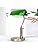 FIRVRE Bankers Office Desk Lamp, Vintage Green Glass Table Lamp with Brass Base, Classic Retro Light with Wireless Charging&USB Port