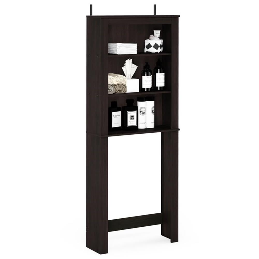 Furinno Indo Open Bath Cabinet, Espresso