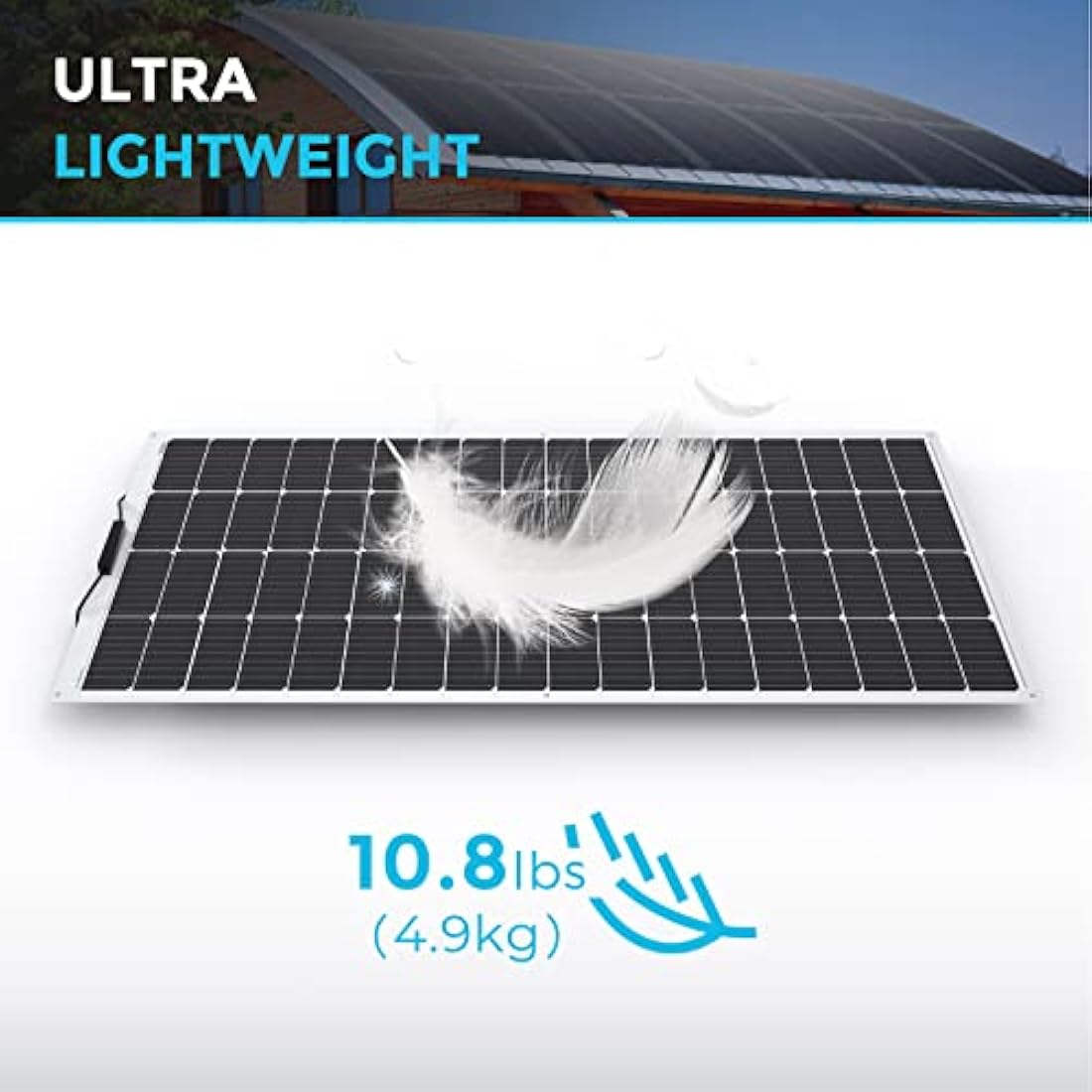 Renogy 200W Flexible Solar Panel, 12V Lightweight Monocrystalline Solar Panel for Motorhome, Caravan, Camper, Boats, Roofs, Uneven Surfaces, Off-grid System