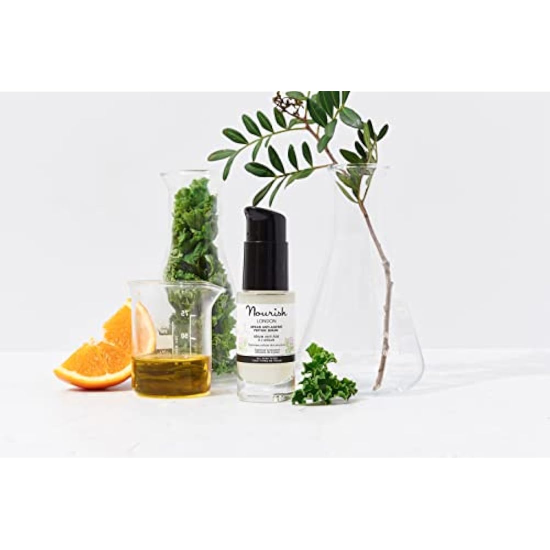Nourish Argan & Kale Anti-Ageing Peptide Serum 30 ml | Anti-Ageing Face Serum | Contains Peptides & Hyaluronic Acid | Collagen Boosting | 100% Vegan | Cruelty-Free
