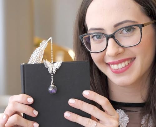 Toirxarn Silver Feather Bookmark - Thoughtful Mother’s Day Gifts for Mum, Unique Birthday Presents for Women & Book Lovers, Sentimental Keepsake with 3D Butterfly Charm in Handmade Gift Box
