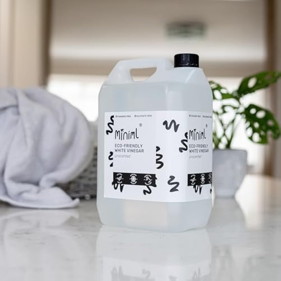 Miniml Eco White Vinegar Cleaning - All Natural Multi-Surface & Multi-Purpose Cleaner, Limescale Remover, Laundry Softener & More - 100% Vegan & Cruelty Free (5L (Pack of 1)