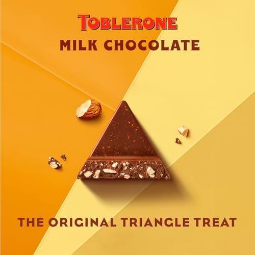 Toblerone Milk Chocolate Bar Multipack, Swiss Chocolate with Honey and Almond Nougat, 20 x 100 g Bar Per Box (1 Box Total)