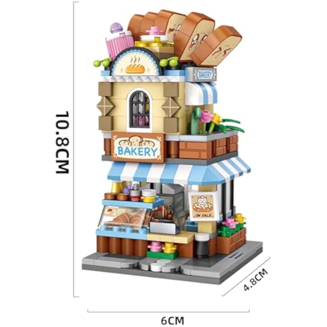 MEIEST Mini City Shop Street View Building Blocks Model Set,Creative DIY Simulation Architecture Collection Particle Construction Building Bricks Toy for Kids Adult Home Decor (Bakery)