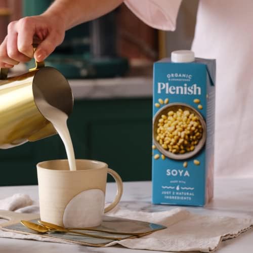 Plenish Organic Unsweetened Soya Milk 1L (pack of 8)