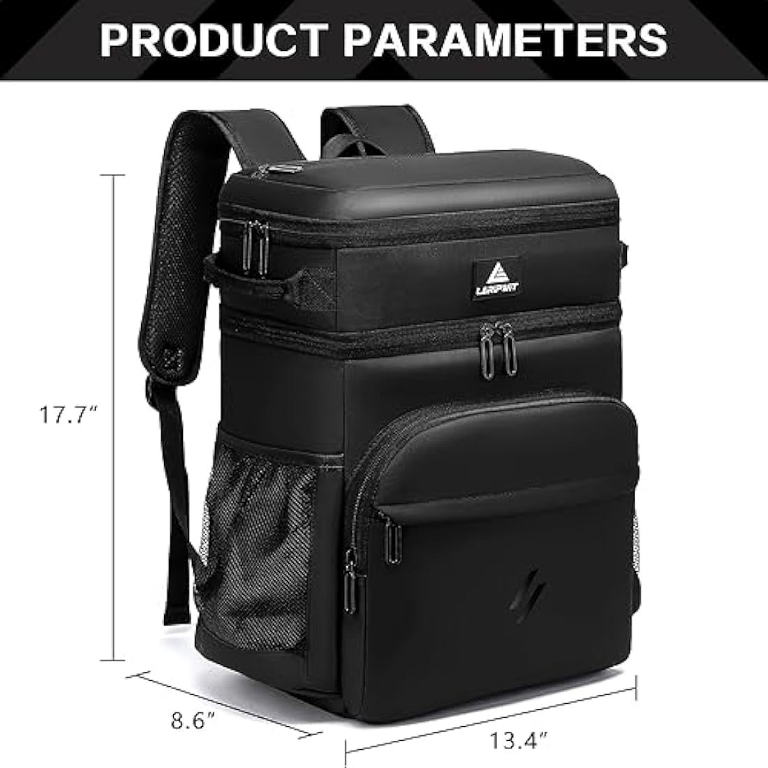 Laripwit Cooler Backpack 54 Cans Insulated Cool Bag Rucksack Leak-Proof Picnic Backpack for Men Women - Perfect Large Soft Cooler Rucksack for Travel, Camping, Lunch, Beach