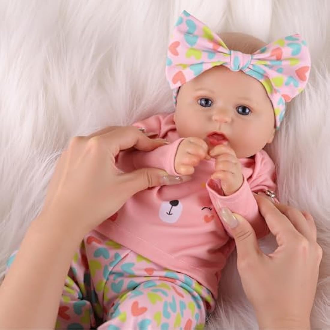 BABESIDE Reborn Dolls Girl - Bailyn 20-inch Realistic Baby Dolls Have the Soft Vinyl, Painted Hair, and Cute Outfit, She Looks and Feels Just like a Real-life Lifelike Baby