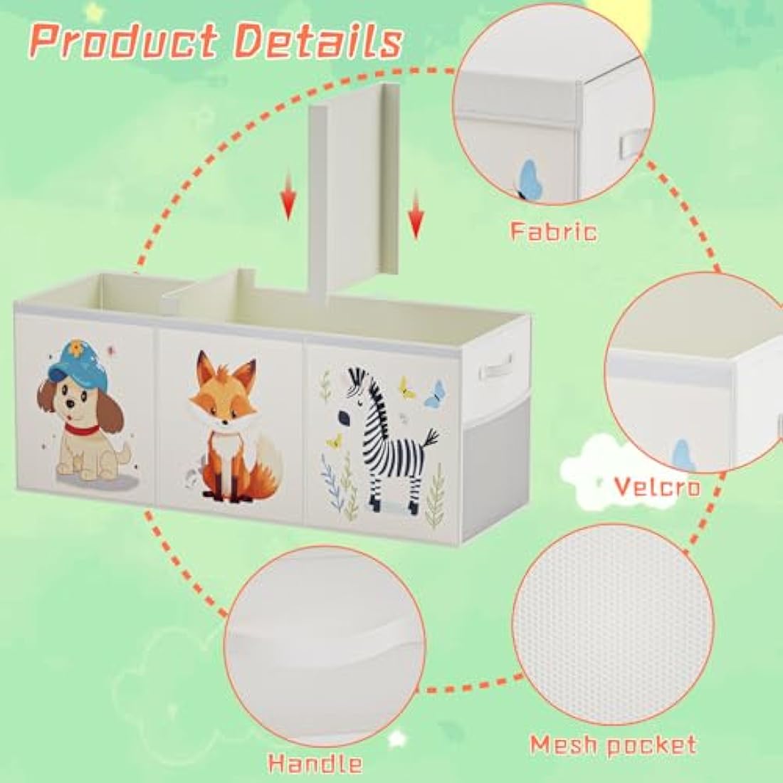 Restorgan Extra Large Toy Box Storage – Collapsible Sturdy Toy Storage Organizer with Lids, Cute Toy Chest Organizer for Boys Girls, Large Kids Toy box Bins for Playroom, Bedroom, Nursery (Beige)