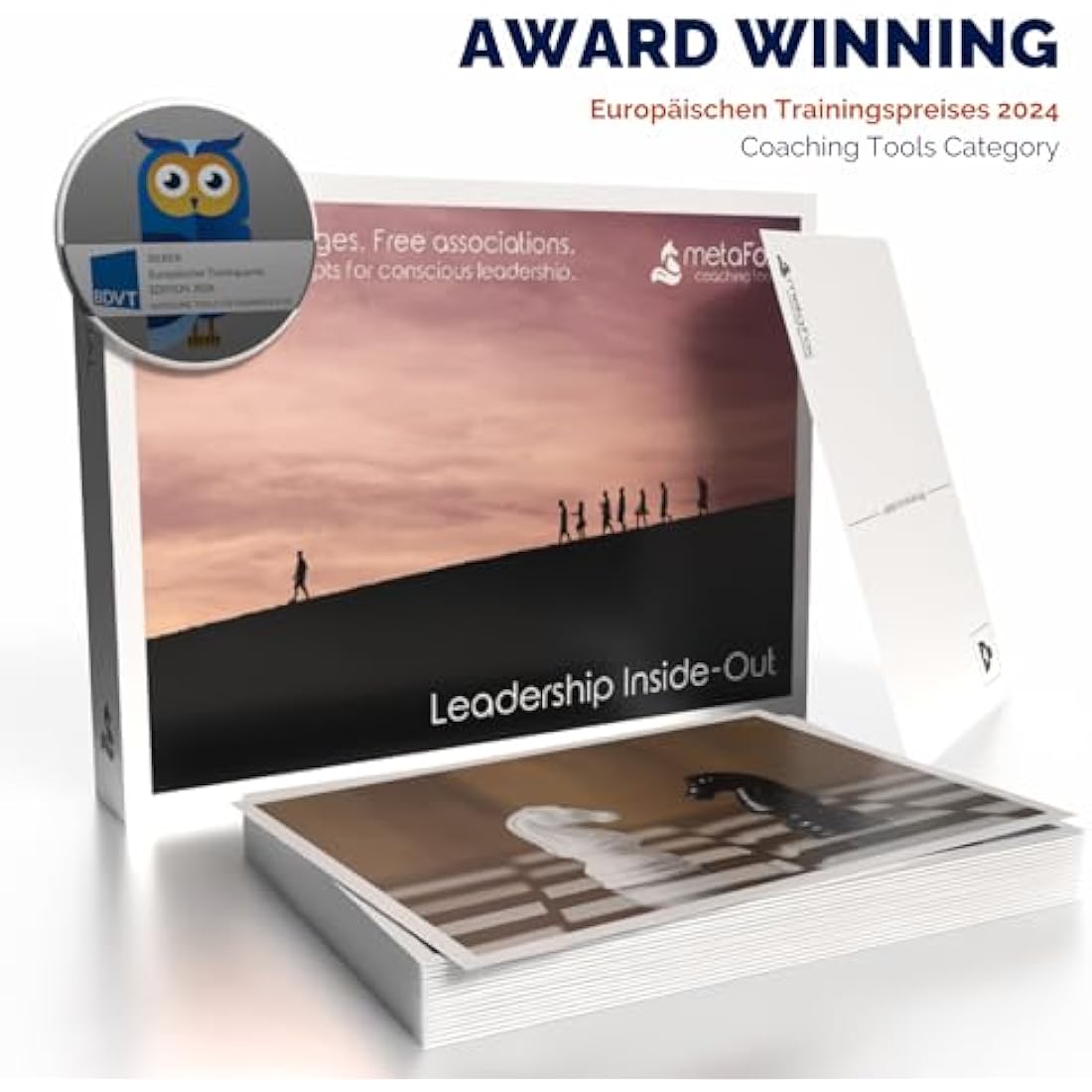 The metaFox deep pictures cards “Leadership Inside-Out” for Conscious Leadership Development & Team Building Tool | 52 Motivational, Reflection, Affirmation & Coaching Cards for Leadership Training