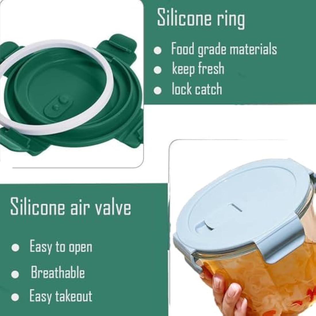 S.ROKE TTAN 710ML Round Glass Soup Storage Containers With Lids, Glass Food Containers With Lids, Round Food Containers for Soup, Lunch, Salad, Leftovers, BPA Free，Freezer， Oven，Dishwasher Safe (4)