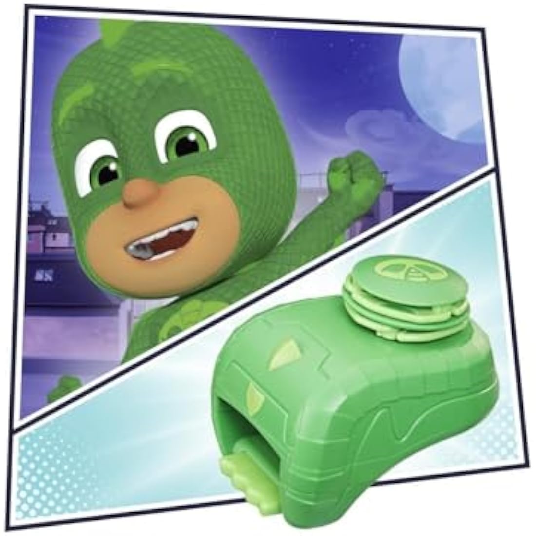 PJ Masks Gekko Hero Gauntlet Preschool Toy, Gekko Costume and Dress-Up Toy with Spinning Gekko Shield for Kids Ages 3 and Up