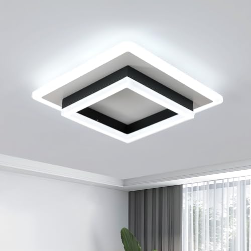 Modern LED Ceiling Lamp, Square LED Lights for Bedroom, Hallway, Office, Kitchen, Living Room - Cold White 6500K