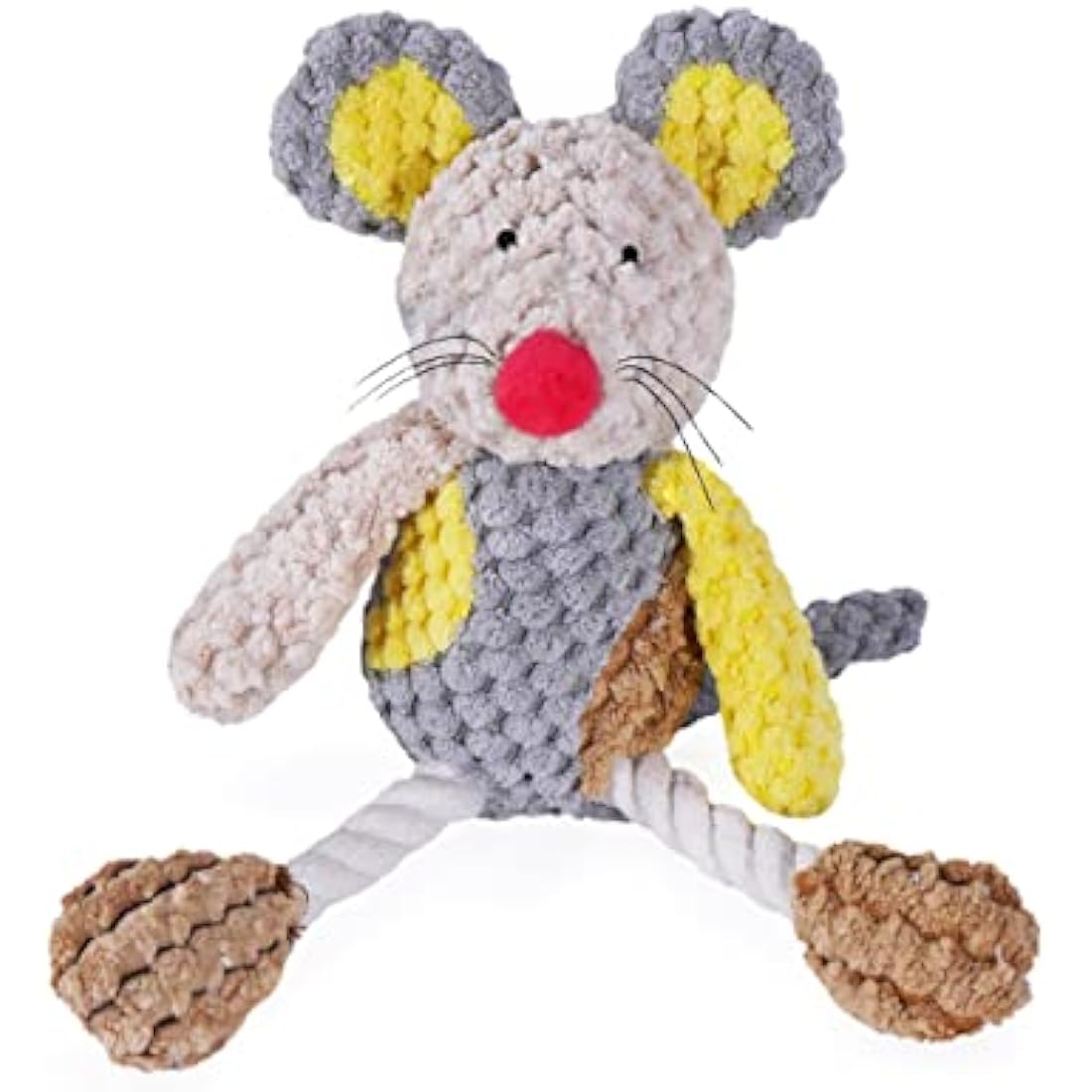 Rosewood Molly Mouse Dog Toy - Soft Squeaky Plush Toy for Small Dogs and Puppies - Cute Mouse Design for Cuddling and Play - Lightweight, Interactive Toy for Indoor Fun