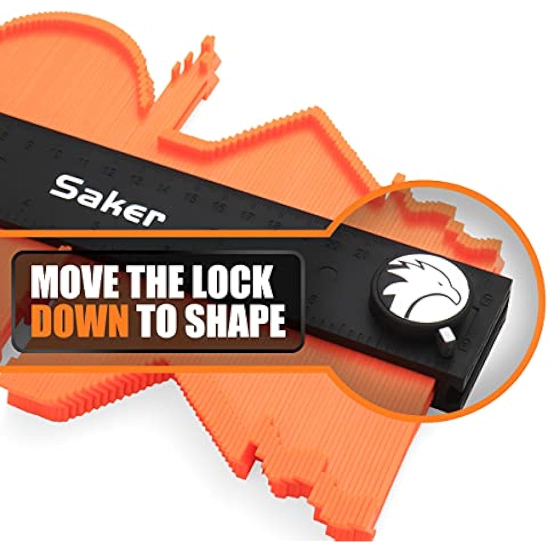 Saker Connectable Contour Gauge Profile Gauge with Lock 10 inch/25cm - Must Have Tool for DIY Handyman Woodworking