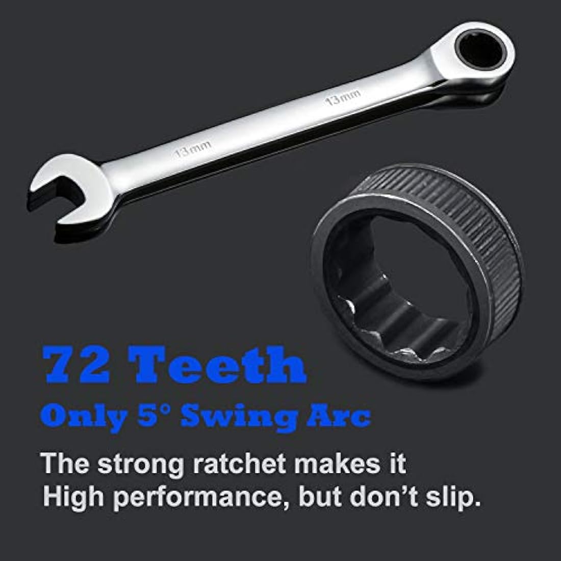 Qnkaa Ratchet Spanner Set Combination Wrench 12 Piece Metric Sizes from 8mm to 19mm with Roll Bag, Perfect for Home, Bike, Car Repairs