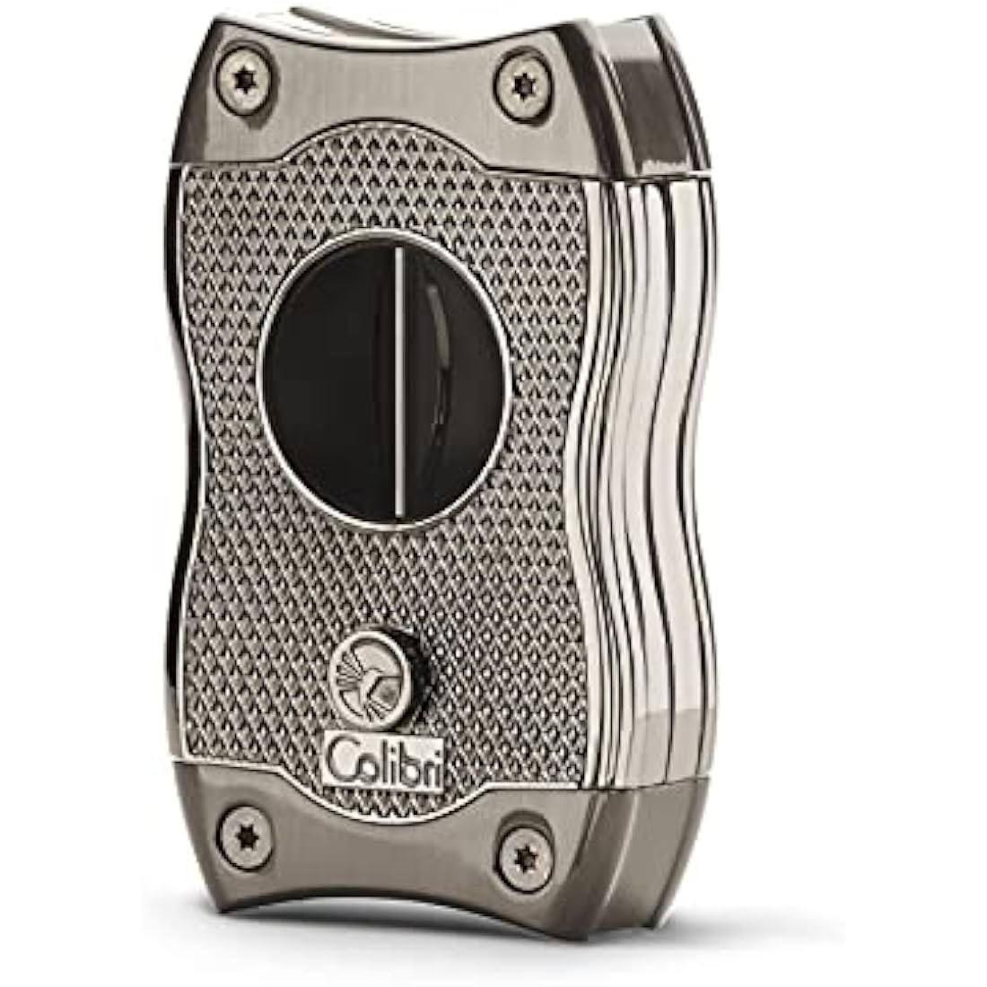 Colibri SV-Cut Cigar Cutter| Black/Chrome/Gunmetal/Rose Gold |Spring Loaded Release | Deep 7mm V Cut and up-to 3mm Straight Cut | Up-to 68 Ring Gauge Cigars | Ergonomic Design (Gunmetal)