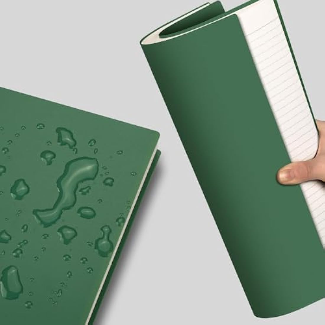 RETTACY A4 Notebook, Notepad, Wirebound Spiral Notebooks 300 pages/150 Sheets for Writing,100gsm College-Ruled Paper, Retro PVC Cover, for Women Men Work Office School,21.5 x 27.9cm - Dark green