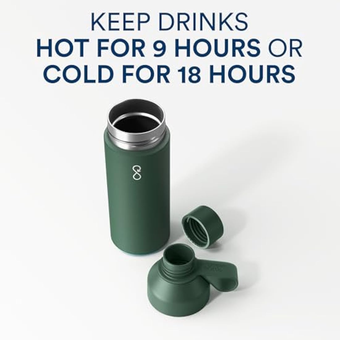Ocean Bottle - Recycled Stainless Steel Bottle - Eco-Friendly & Reusable (Big 1l, Forest Green)