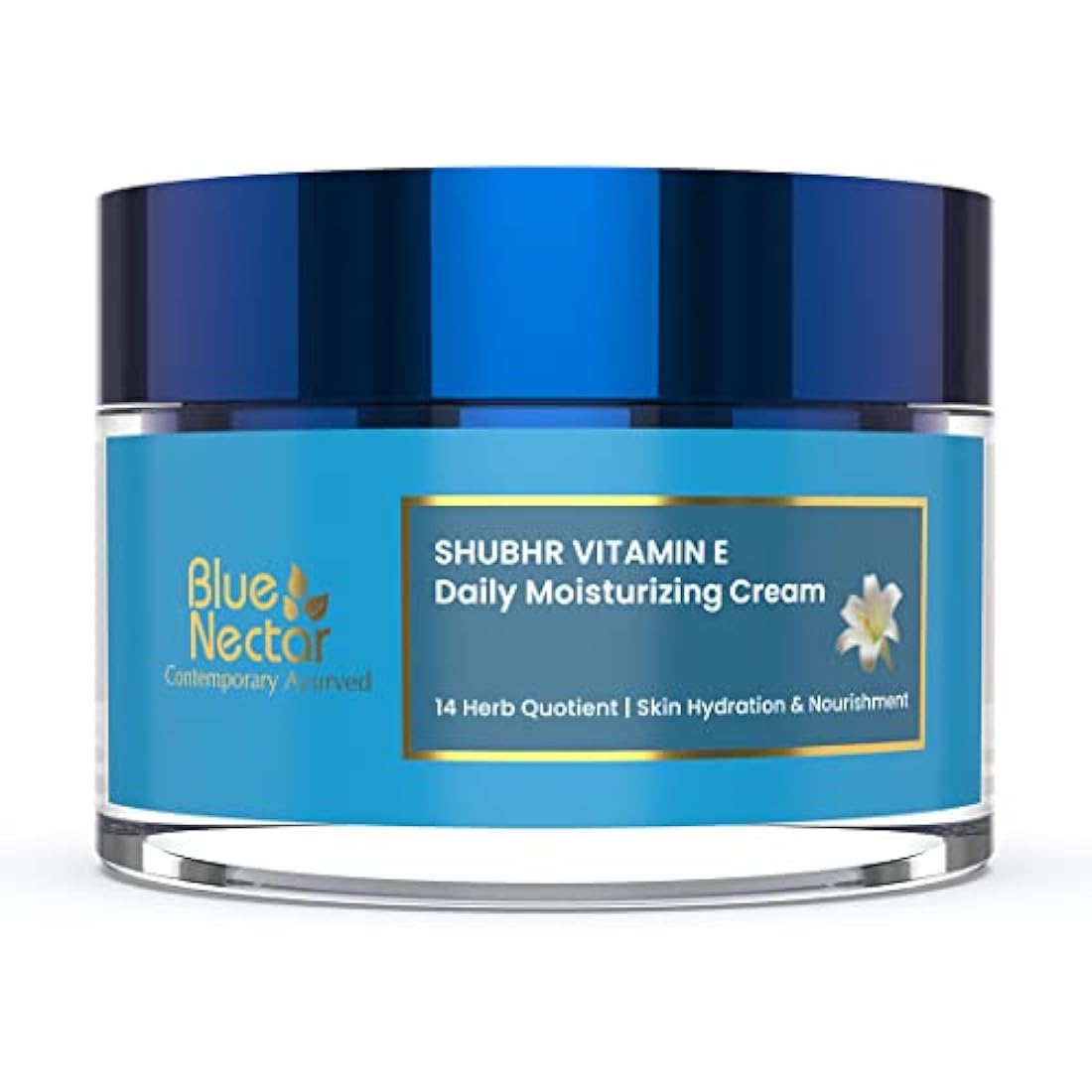 Blue Nectar Anti Aging Face Cream with Natural Vitamin C & E | Ayurvedic Moisturizer for Skin Firming | Natural Moisturizer for Women (14 herbs, 50g)