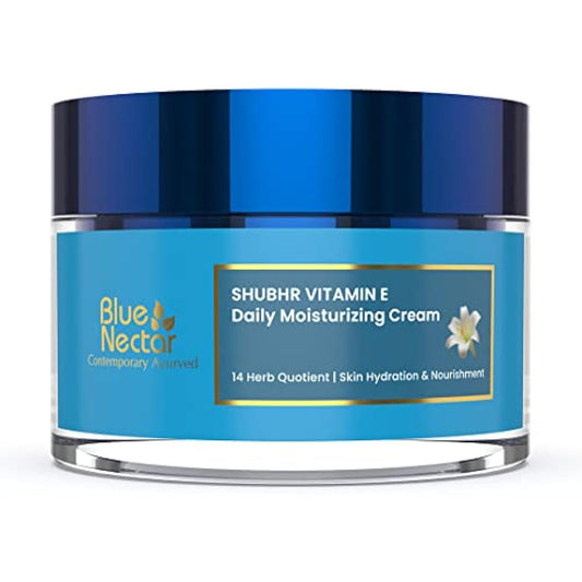 Blue Nectar Anti Aging Face Cream with Natural Vitamin C & E | Ayurvedic Moisturizer for Skin Firming | Natural Moisturizer for Women (14 herbs, 50g)