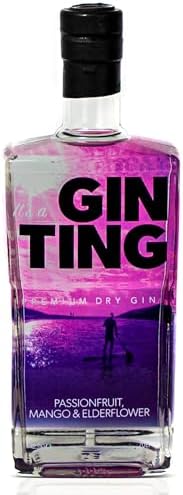 GinTing Passionfruit Mango & Elderflower Flavoured Gin 70cl | London Dry Gin with Delicious Citrus Fruit Gin Twist – Packed with Passion Fruit, Mango & Elderflower Gin Botanicals