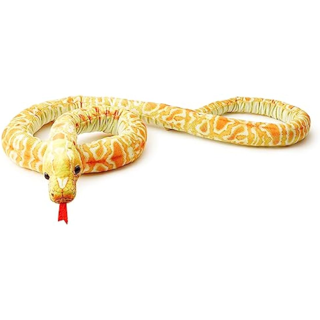 Zappi Co Kids Stuffed Soft Cuddly Plush Snake Toy - Part of Safari Animals Collection: Realistic and Lifelike, Perfect for Kids (180 cm Length)(Yellow Corn Snake)