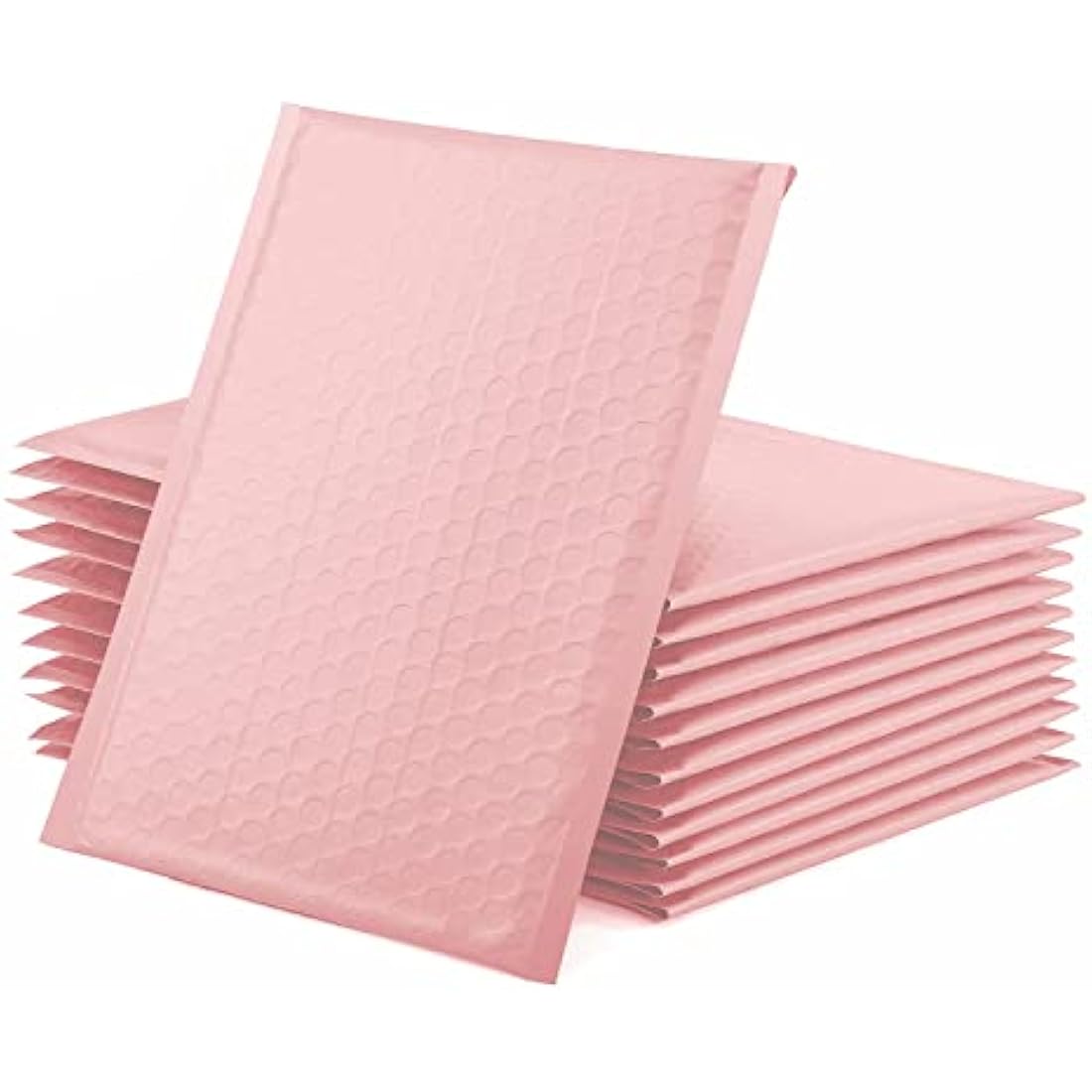 Switory 100Pcs Poly Bubble Mailers, 15.3x22.9cm Padded Envelopes Bulk, Bubble Lined Wrap Polymailer Bags for Shipping Packaging Mailing Self Seal Pale Pink (Inside Size: 15.3x22.9)