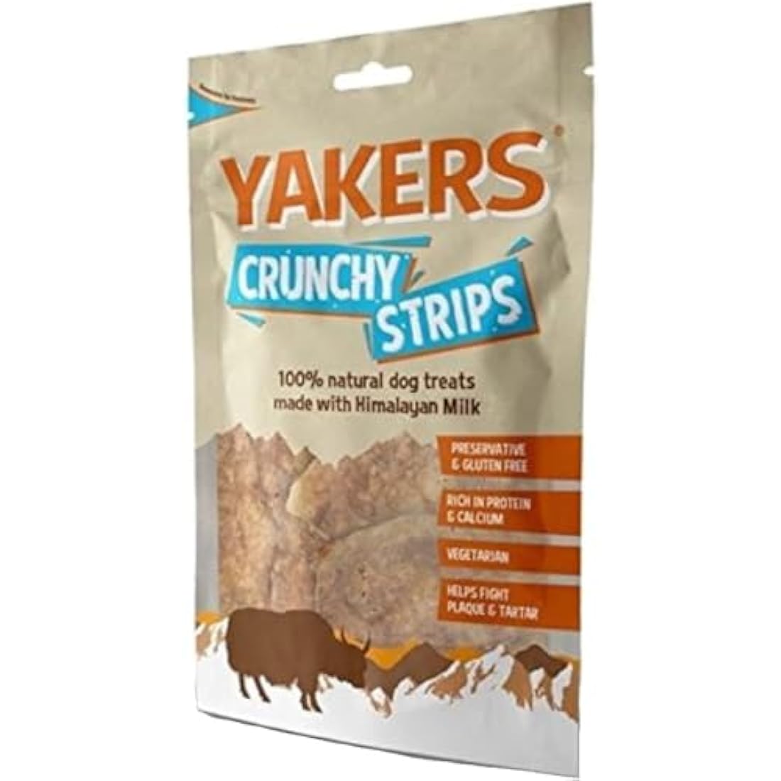 YAKERS Natural Dog Treats, Crunchy Strips, 70g (Pack of 1) - Healthy Dog Chews for Puppies and Adult Dogs, Extra- Long-Lasting Puppy Treats, Supports Strong Teeth, Training & Rewards