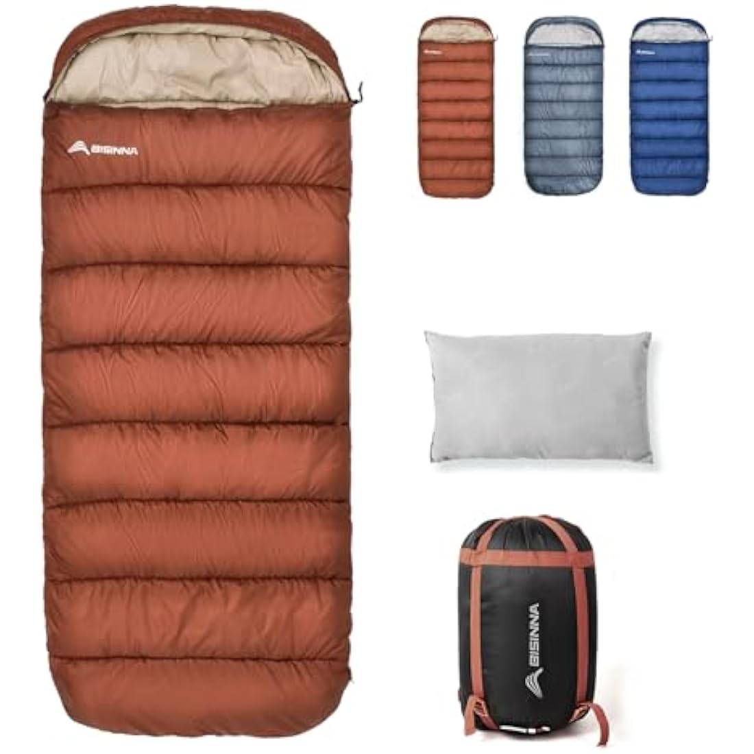 BISINNA XXL Sleeping Bag for Big and Tall Adults,3-4 Season Plus Size Warm and Comfortable Waterproof Lightweight Sleeping Bag Great for Camping Backpacking Hiking Indoor & Outdoor
