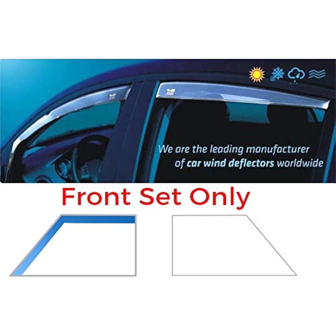 HEKO-10215 Wind Deflectors Fits Audi A3 2003 - 2011 3-Door Hatchback (2 Pieces)