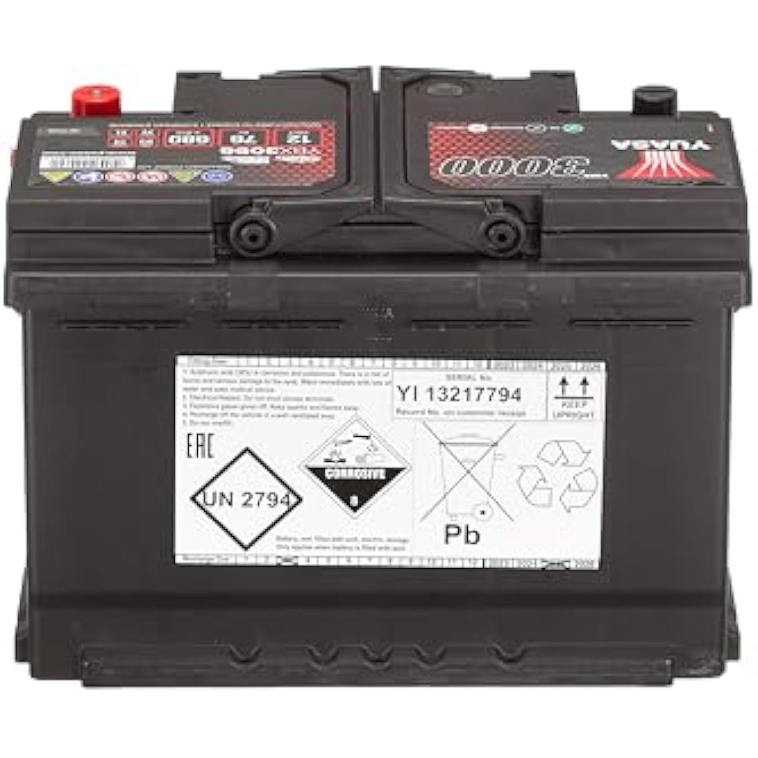 Yuasa YBX3096 12V 76Ah 680CCA Sealed Maintenance Free Car Battery