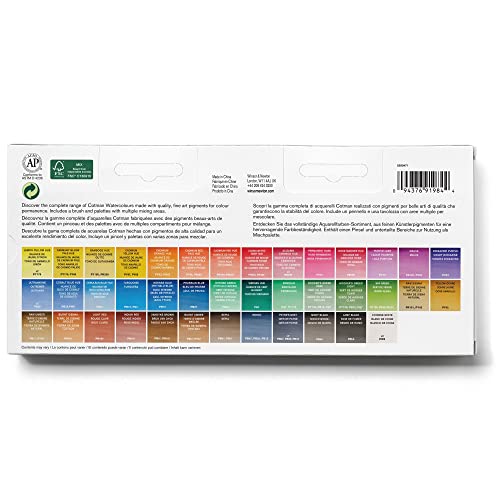 Winsor & Newton, Cotman Watercolour, 'Studio Set', 45 x Half Pans + 1 x Cotman Watercolour Round Brush