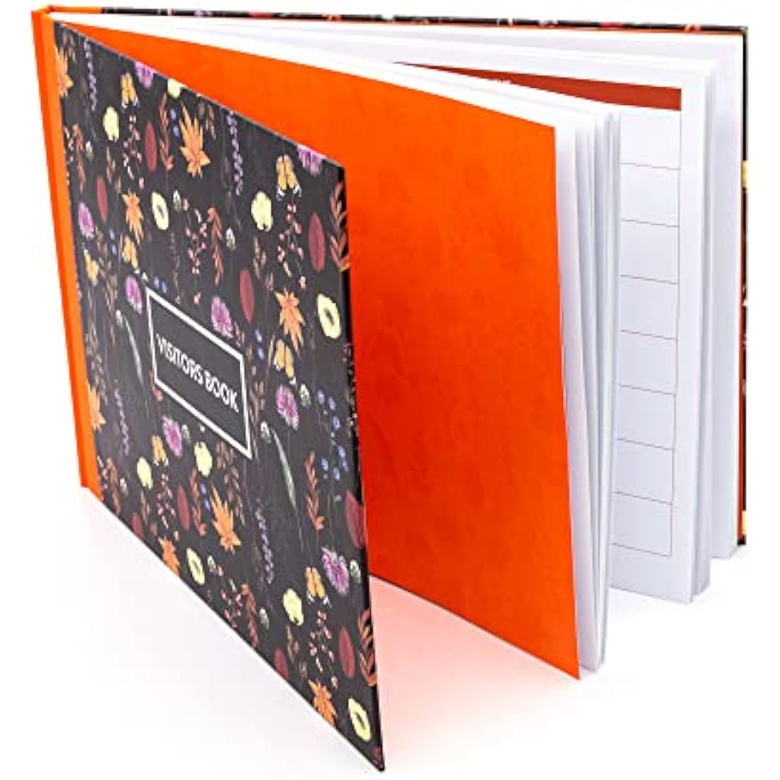 Pukka Pad, Bloom A4 Visitors Book – 96 Pages with 768 Entry Spaces – Includes Record Date, Name, Address, and Comment Fields – 120 GSM Paper – Black