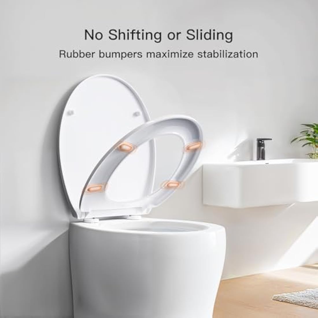 Pipishell Soft Close Toilet Seat, Toilet Seat with Quick Release for Easy Clean, Simple Top Fixing, Standard Toilet Seats White with Adjustable Hinges, O Shape