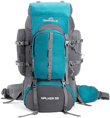 Tripole Walker 55 Litre Rucksack and Backpack for Trekking, Hiking and Backpacking | Laptop Sleeve | Rain Cover | Internal Frame