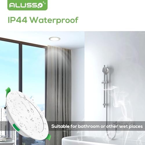LED Recessed Ceiling Lights, 10W Dimmable Spotlights 28.7mm Ultra-Slim, 3000K Warm 4000K Neutral 6500K Cool Adjustable, Φ125-135mm Cutout, Round Downlights for Bathroom Kitchen Living Room, Pack of 6