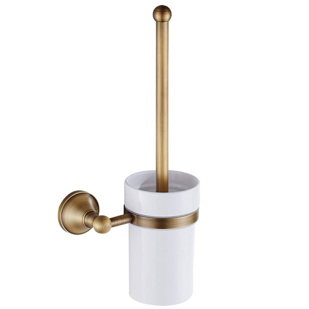 Suszian Toilet Brush Set,European Luxurious Antique Bronze Toilet Brush Holder Set Wall-Mounted Brass Bathroom Accessories,Bathroom Toilet Bowl