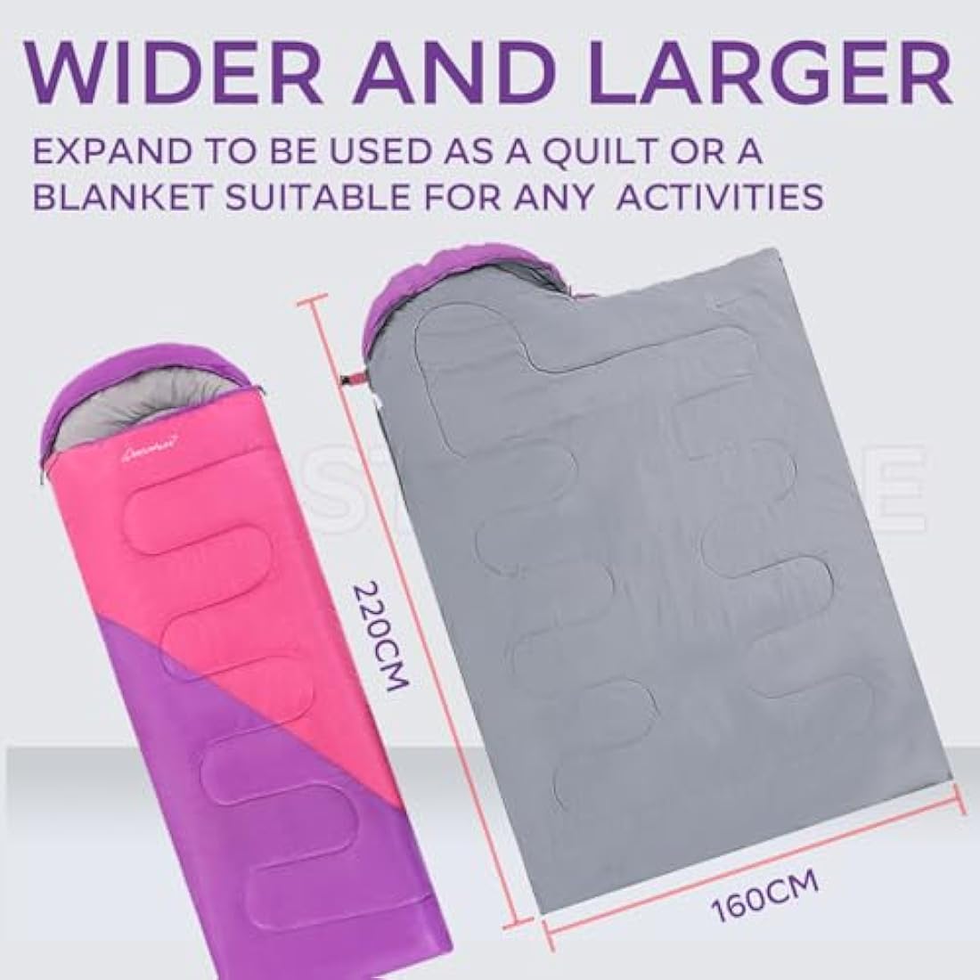 Clostnature Sleeping Bag for Adults and Kids - Compact Lightweight Sleeping Bag, 4 Season Ultralight Camping Sleeping Bag for Summer, Winter, Children, Girls, Boys - Storage Sack Included(Left Zipper)