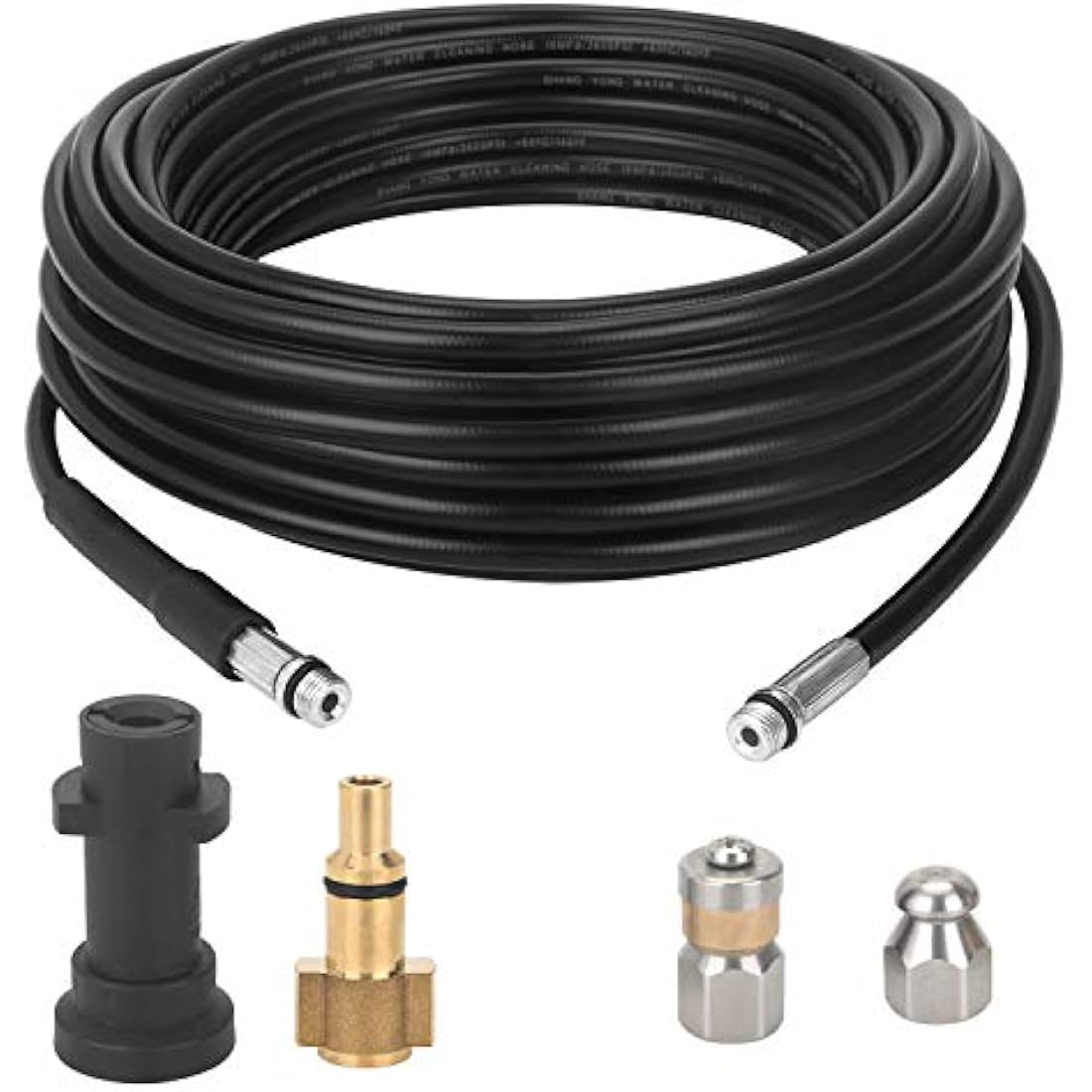 STYDDI Pressure Washer Drain Pipe Hose Cleaning Kit for Karcher K2-K7 Series and LAVOR Pressure Washer, with Jet Nozzle and Rotating Jet Nozzle, 30 M, 180 Bar