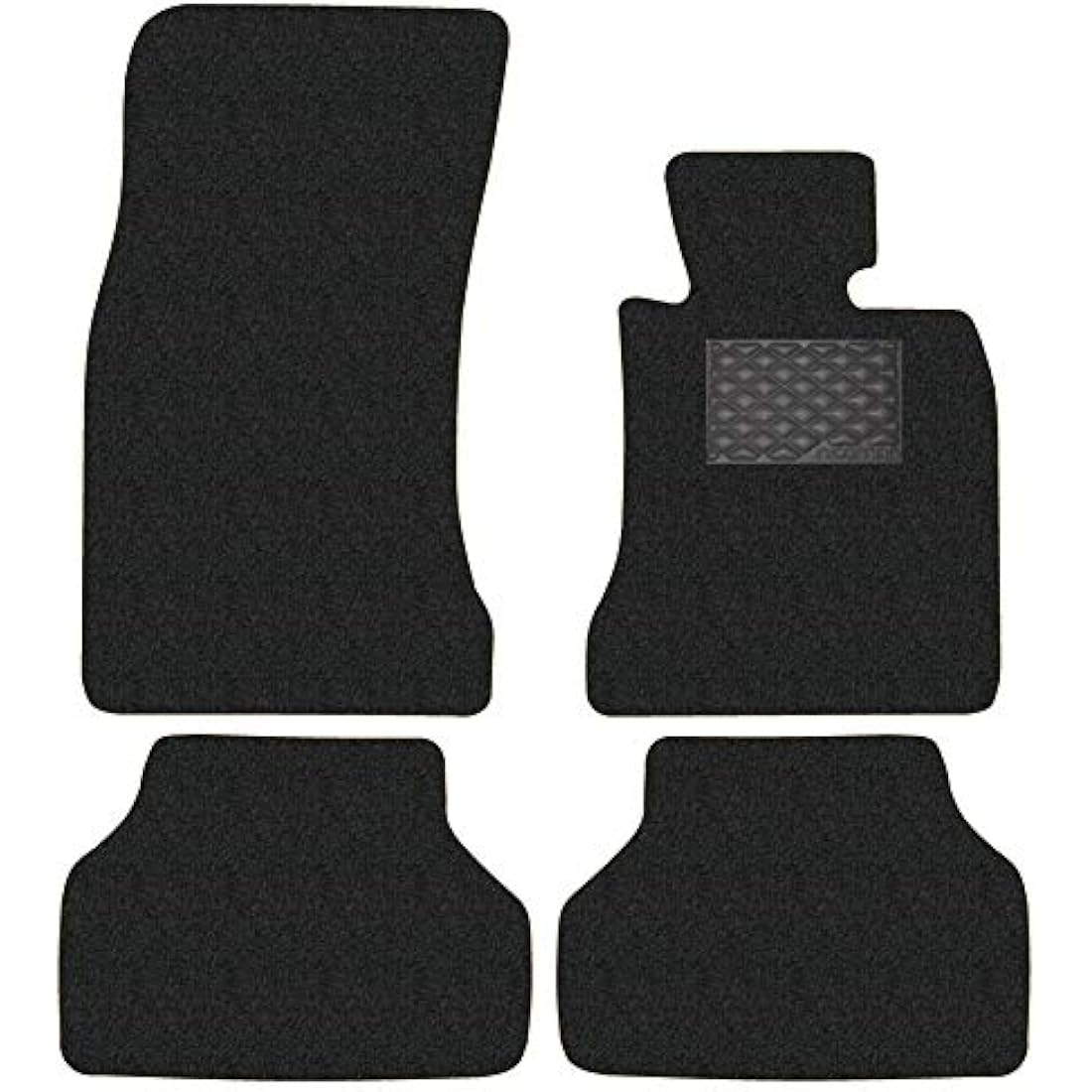 Nicoman Spaghetti All-Weather Fully Tailored Car mats Fit【5-Series Saloon/Estate E60/E61 Year 2003-2010】(Full Set 4-Piece,Black)