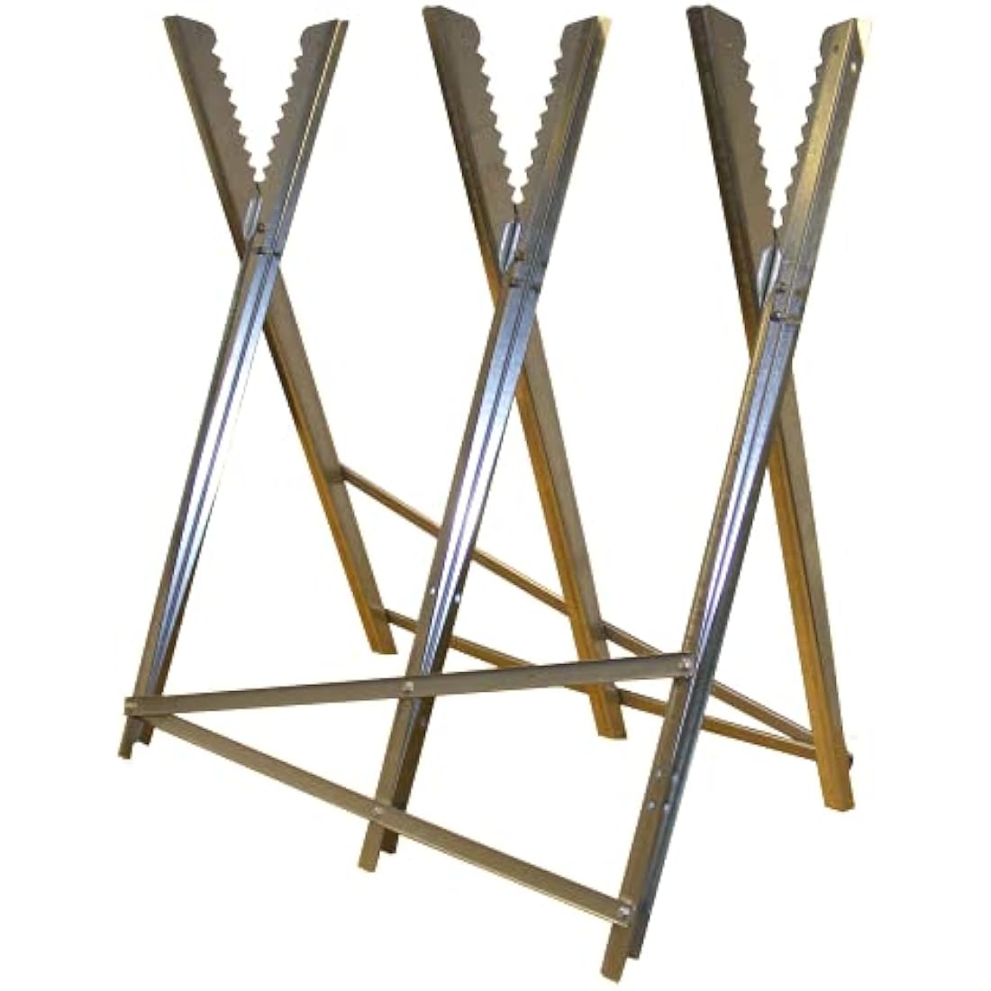 RocwooD Saw Horse Sawhorse Heavy Duty Metal Steel Foldable Adjustable Chainsaw Cutting Log Wood Stand Trestle Workmate Logging Sawing Forestry Workshop