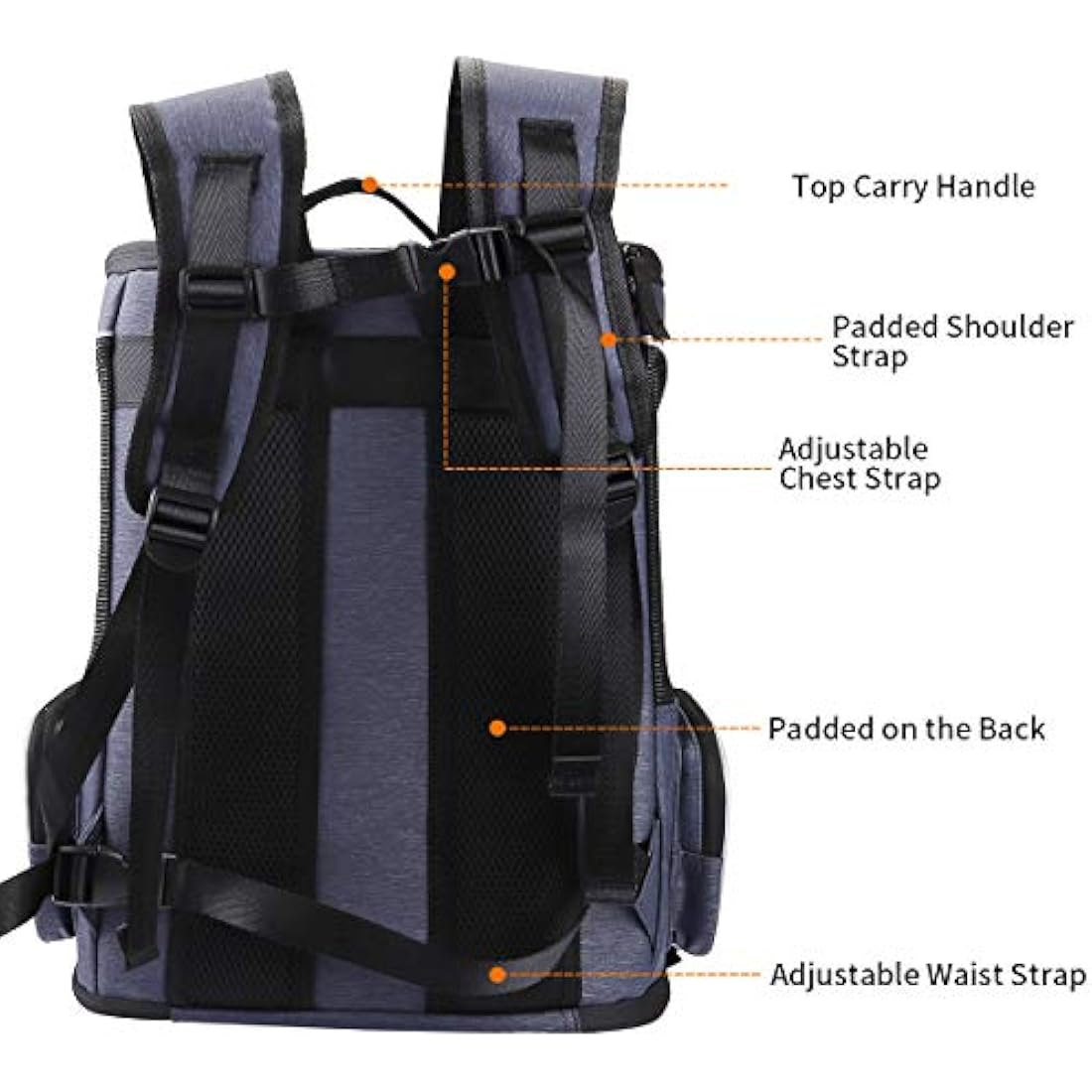 Morpilot® Cat Carrier Backpack, Foldable Pet Carrier Backpack for Cats and Small Dogs, Dog Backpack Carrier with Ventilated Design Inner Safety Strap, Puppy Carrier Bag for Travel Camping Hiking Blue