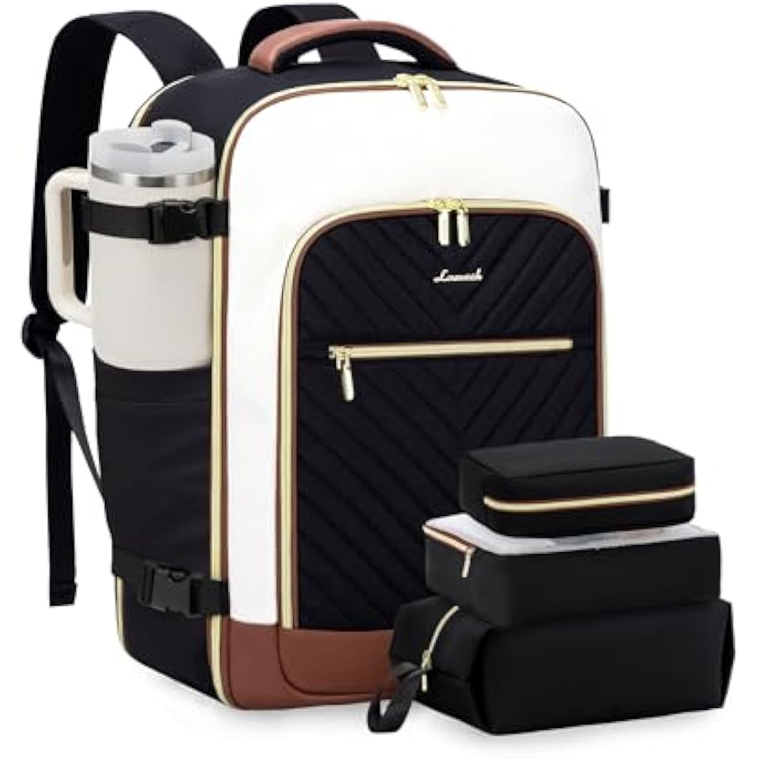 LOVEVOOK Travel Cabin Backpack Womens Large Hand Luggage Rucksack Bag for Plane 40L Weekend Overnight Carry On Bag Waterproof 17 inch Laptop Backpack Ladies Maternity Hospital Bag