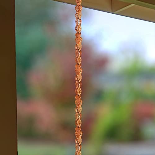 Monarch Copper Cascading Leaves Rain Chain
