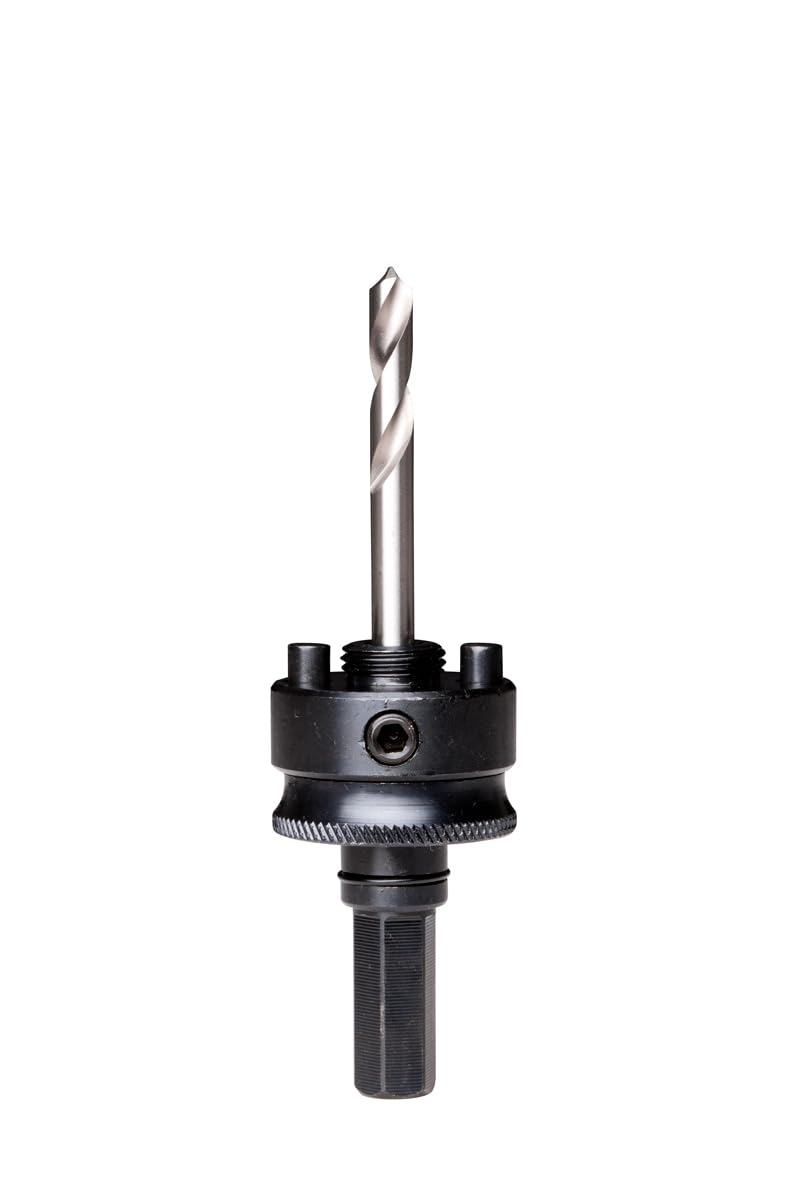 Starrett A2 Hole Saws Arbor - 32-210mm Quick Hitch Screw Thread Hex Shank Arbor with 6.35mm High-Speed Steel Pilot Drill - Quick Change Mandrel
